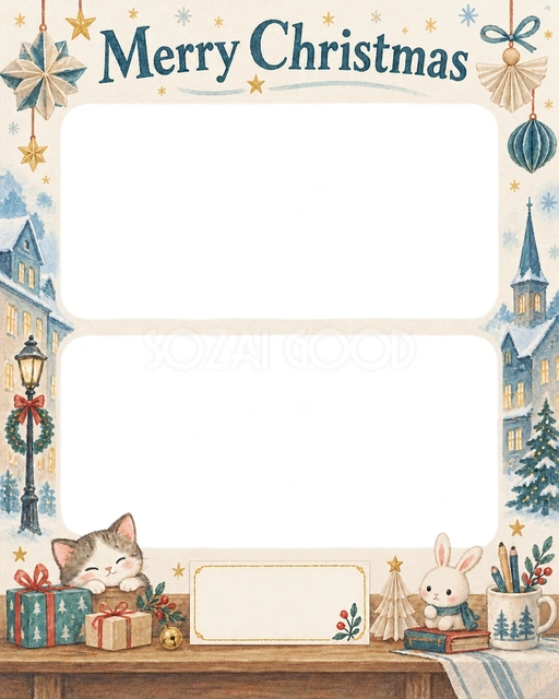 紙のオーナメントのクリスマスイラスト