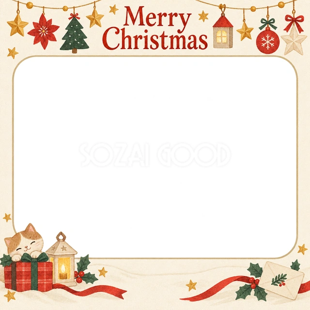 あたたかな灯りのクリスマスイラスト