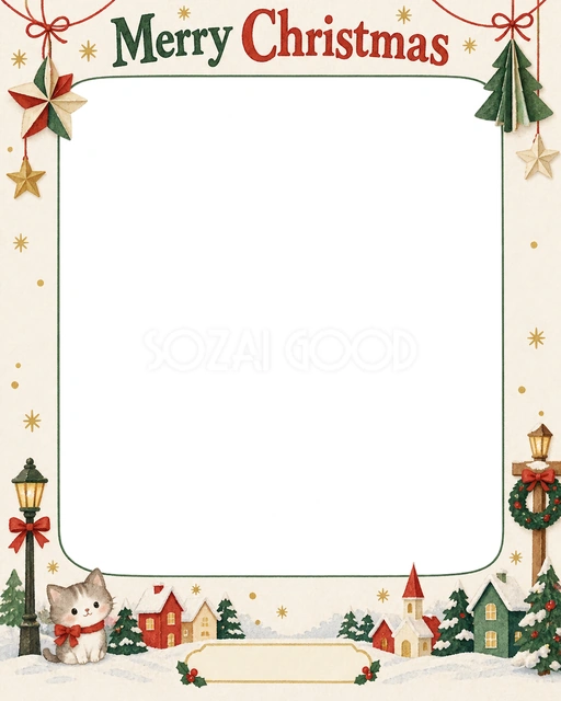 紙のオーナメントのクリスマスイラスト