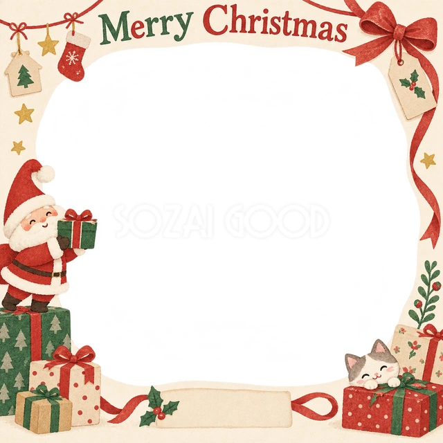 贈り物の結び目のクリスマスイラスト