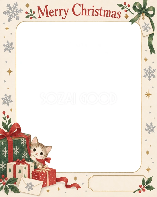 銀の雪結晶のクリスマスイラスト