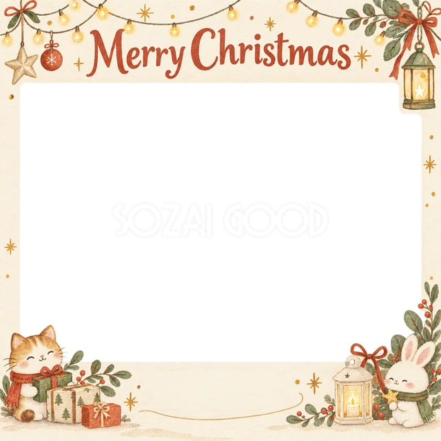 光のガーランドのクリスマスイラスト