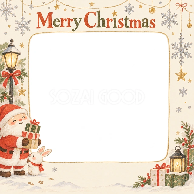 銀の雪結晶のクリスマスイラスト