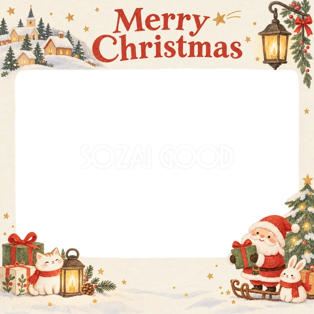 あたたかな灯りのクリスマスイラスト
