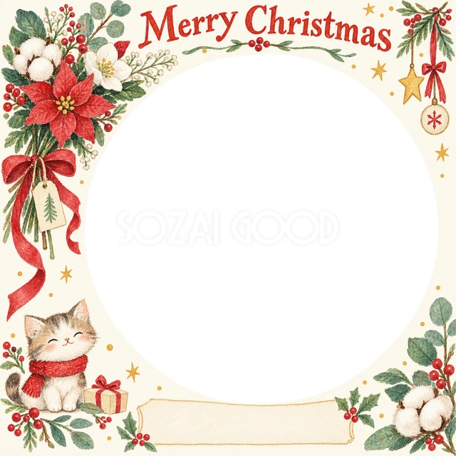 冬の花束のクリスマスイラスト