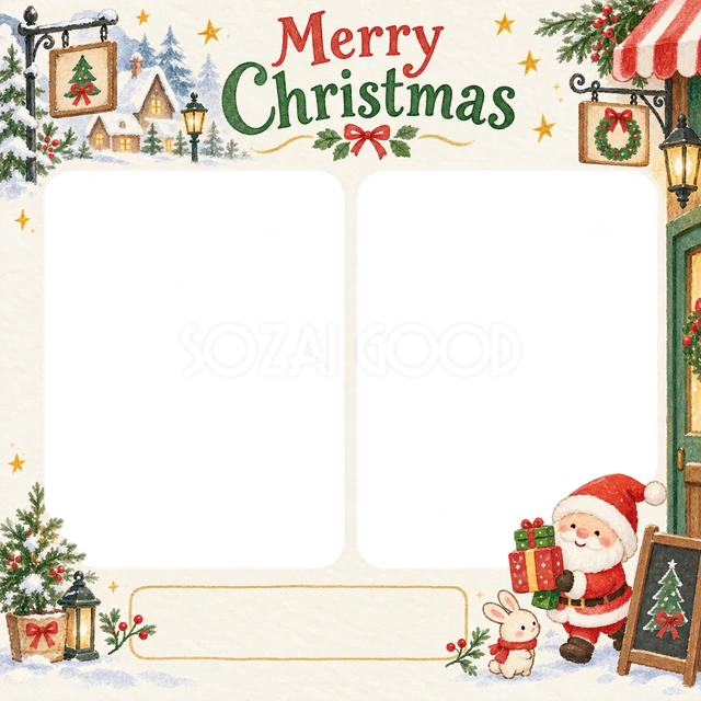 小さな看板の飾りのクリスマスイラスト