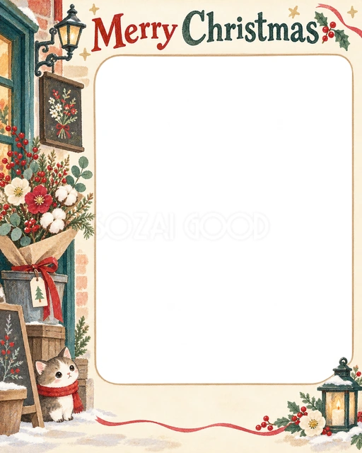 冬の花束のクリスマスイラスト