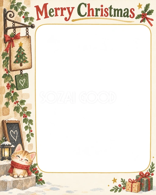 小さな看板の飾りのクリスマスイラスト