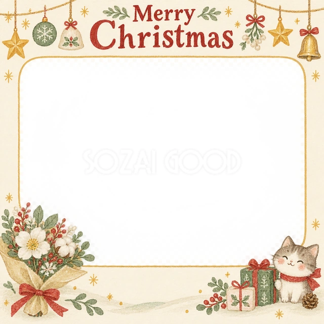 冬の花束のクリスマスイラスト