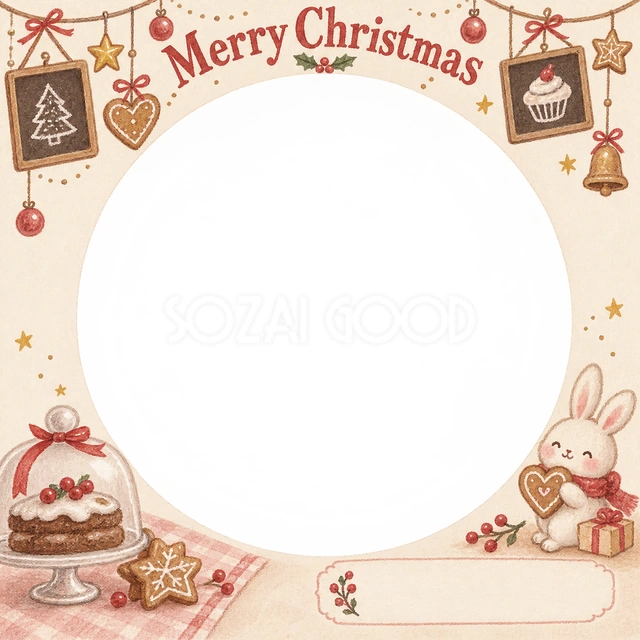 小さな看板の飾りのクリスマスイラスト