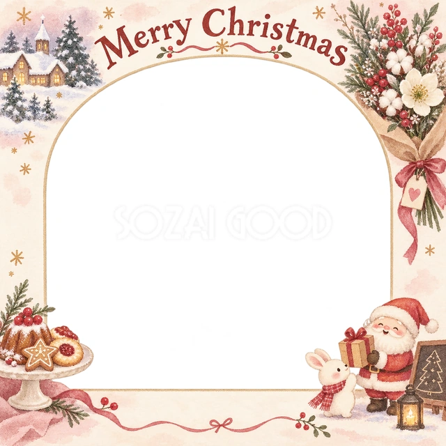 冬の花束のクリスマスイラスト