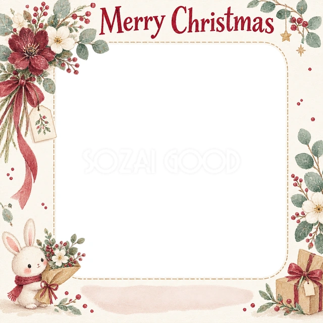 冬の花束のクリスマスイラスト