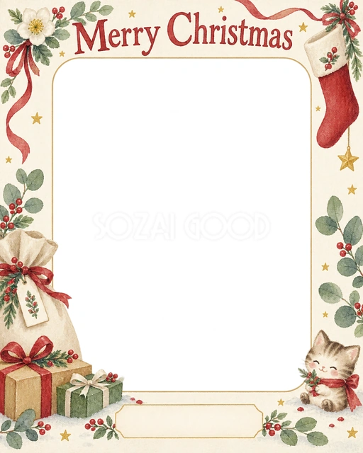 くつしたと袋のクリスマスイラスト