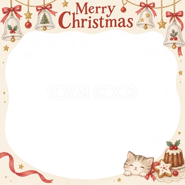 ガラスのベルのクリスマスイラスト