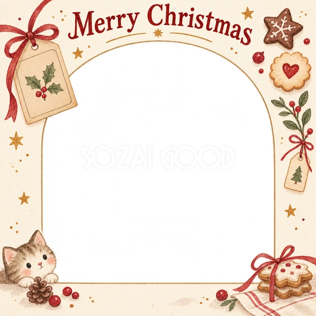 紙のタグのクリスマスイラスト