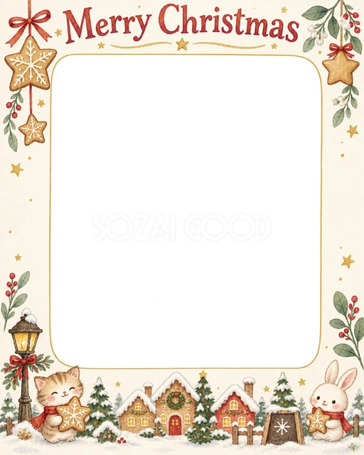 クッキーの星のクリスマスイラスト