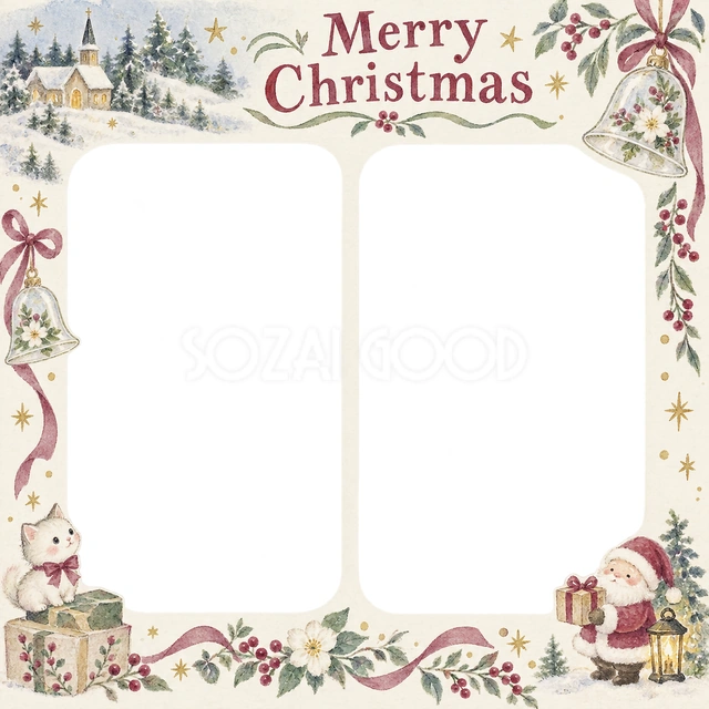 ガラスのベルのクリスマスイラスト