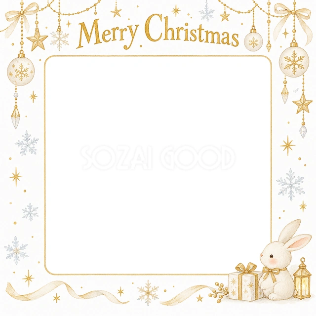 淡い雪の結晶のクリスマスイラスト