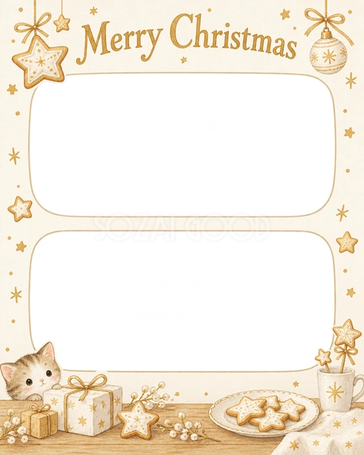 クッキーの星のクリスマスイラスト
