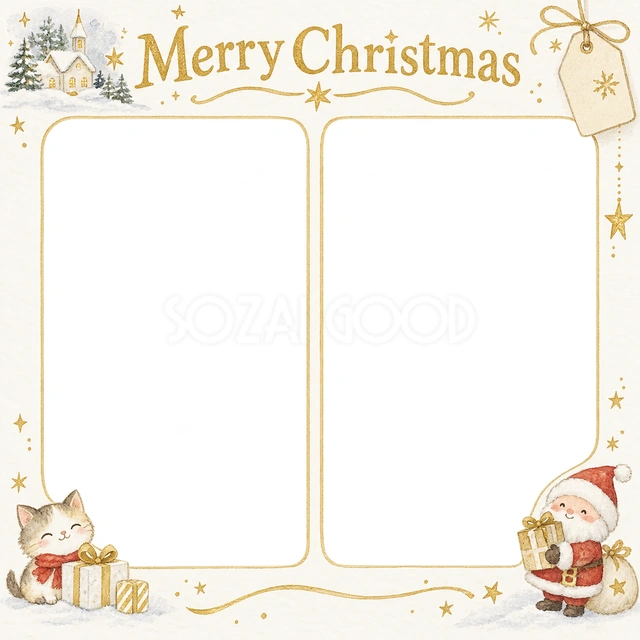 紙のタグのクリスマスイラスト
