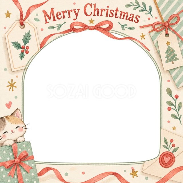 紙のタグのクリスマスイラスト