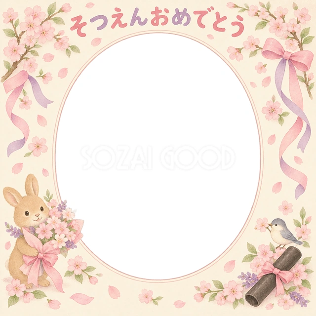 贈る花束の卒園・卒業イラスト