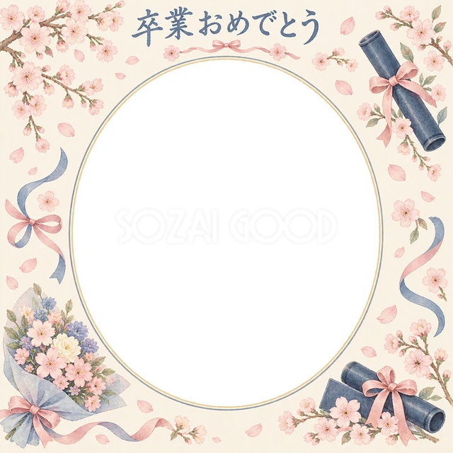 贈る花束の卒園・卒業イラスト