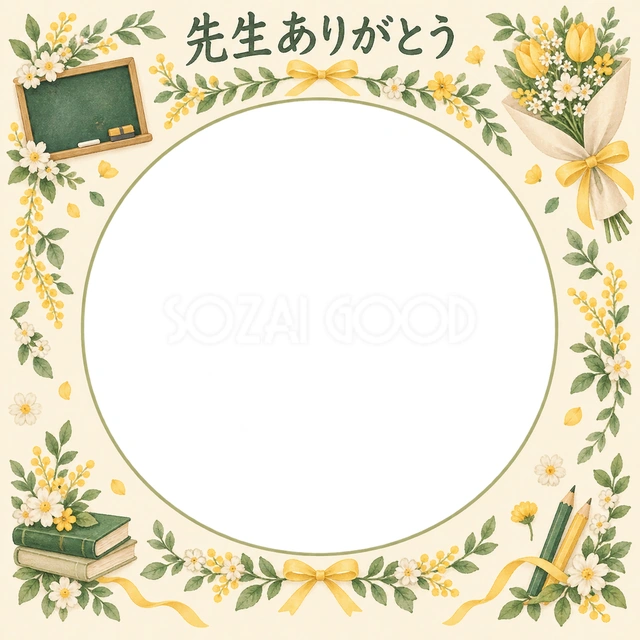 贈る花束の卒園・卒業イラスト