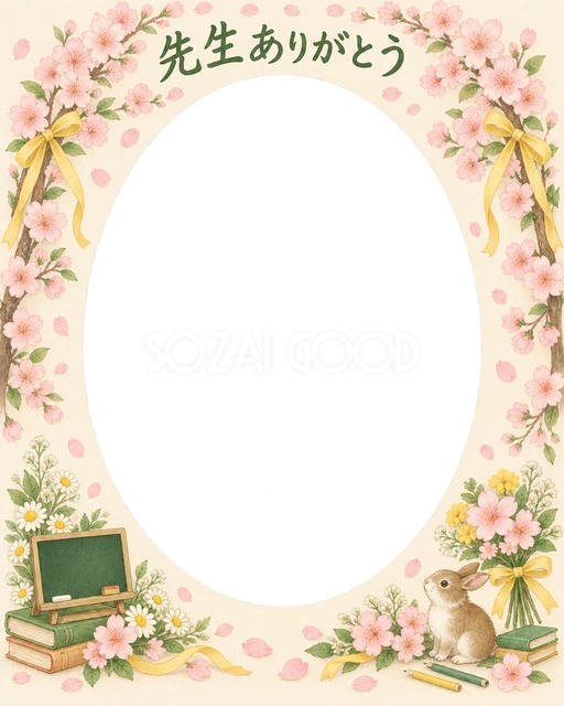 桜のアーチの卒園・卒業イラスト