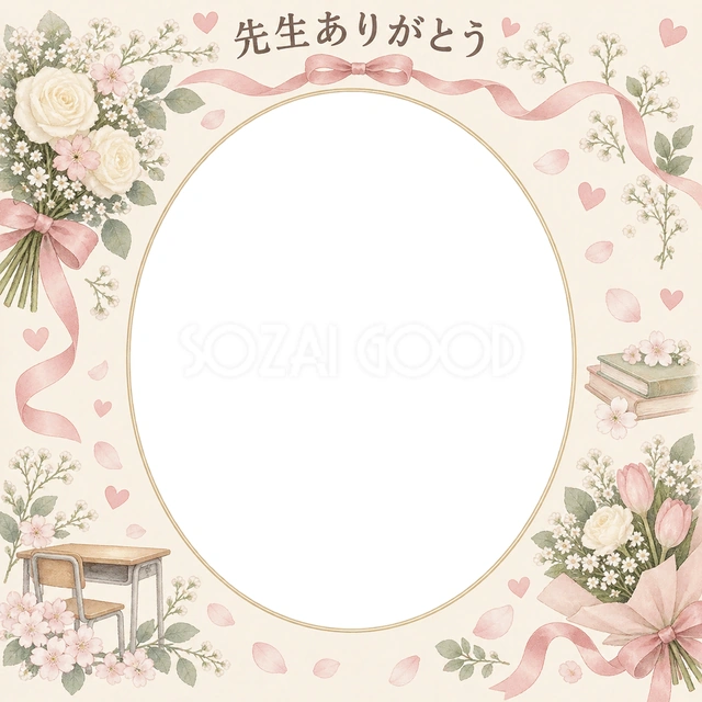 贈る花束の卒園・卒業イラスト