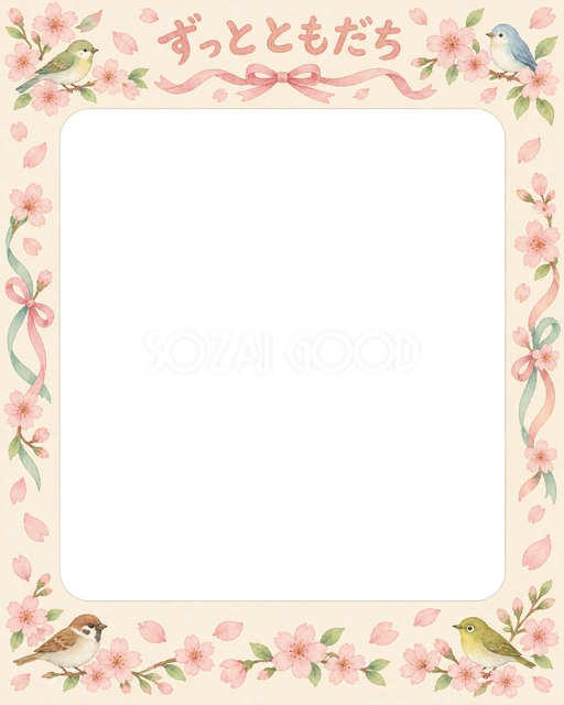 春の花輪の卒園・卒業イラスト