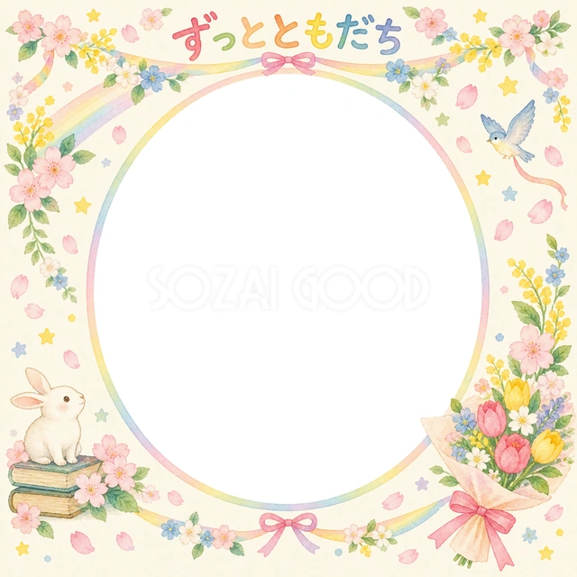 贈る花束の卒園・卒業イラスト