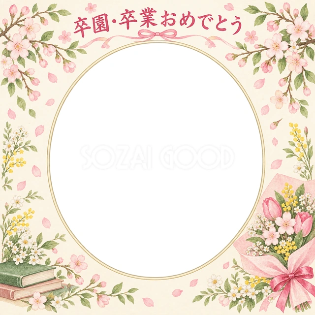 贈る花束の卒園・卒業イラスト