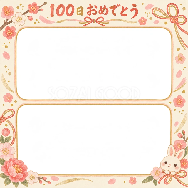 縦に並ぶ成長写真の記念写真を飾れる、無料のイラスト素材です