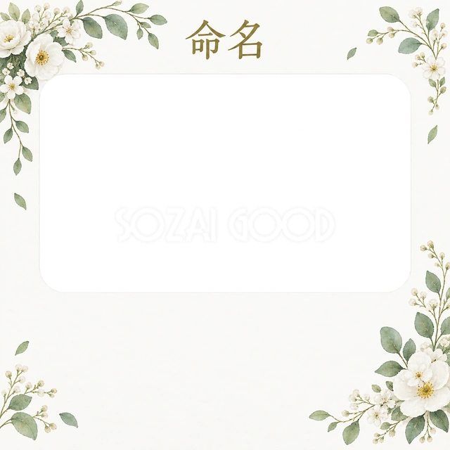 写真入り命名書に使える無料イラスト素材です
