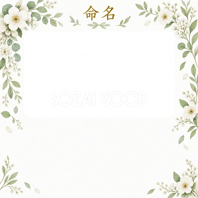 写真入り命名書に使える無料イラスト素材です