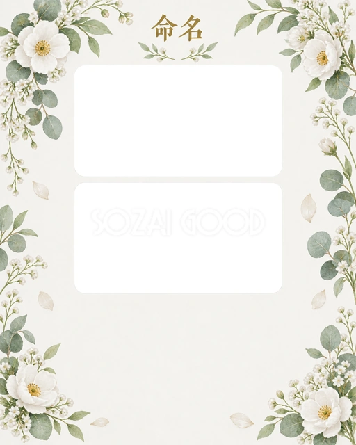 写真入り命名書に使える無料イラスト素材です