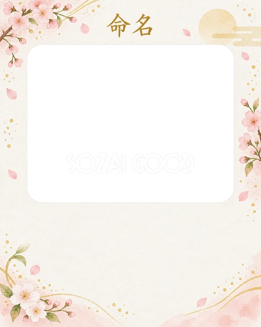 写真入り命名書に使える無料イラスト素材です