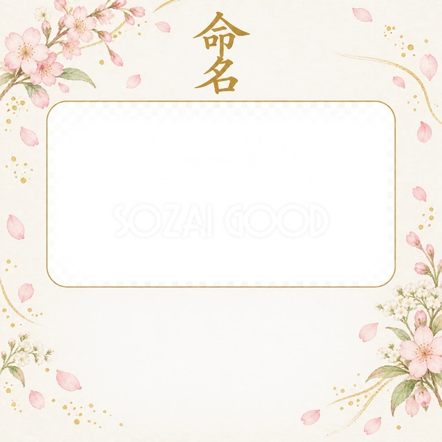 写真入り命名書に使える無料イラスト素材です