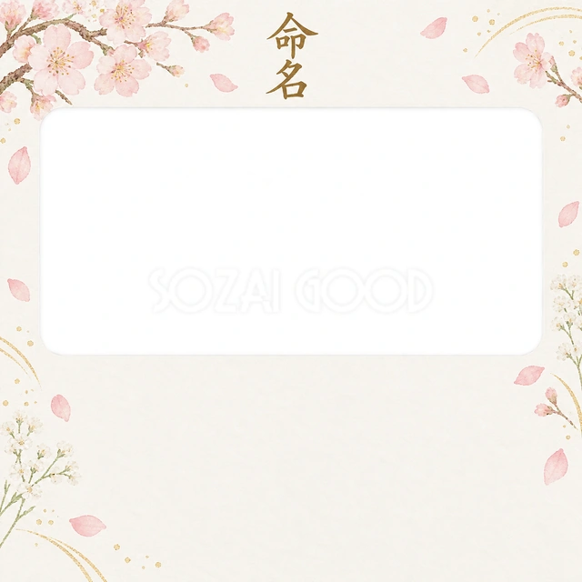 写真入り命名書に使える無料イラスト素材です