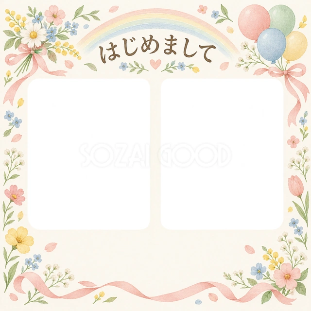 きょうだいの出産報告に使える無料イラスト素材です