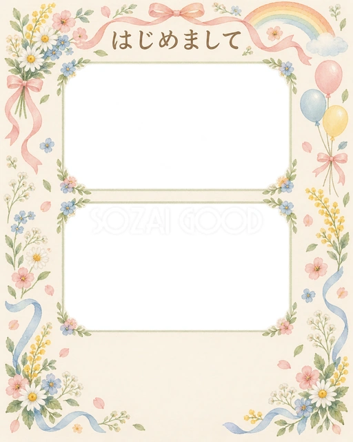 きょうだいの出産報告に使える無料イラスト素材です