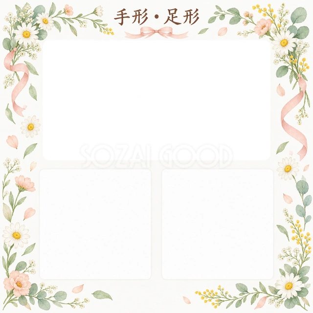 手形足形に使える無料イラスト素材です
