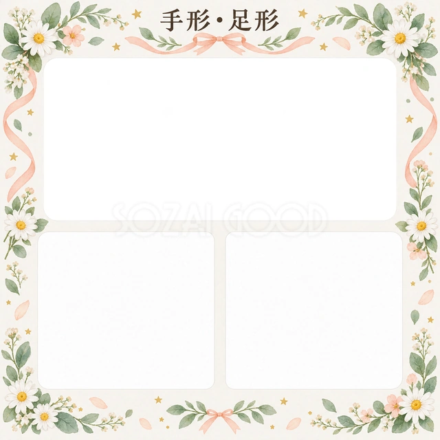 手形足形に使える無料イラスト素材です