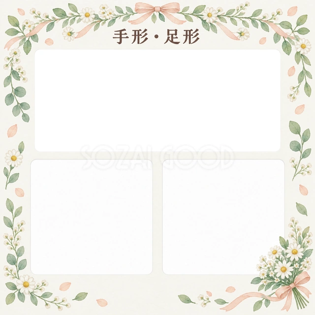 手形足形に使える無料イラスト素材です