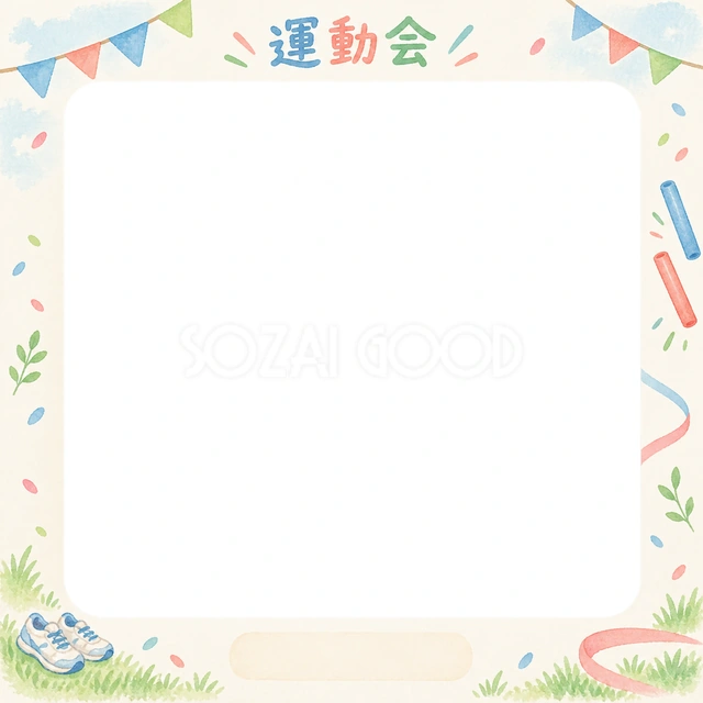 かけっこの思い出を飾れる無料イラスト素材です