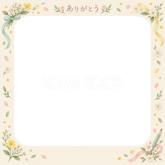 先生への思い出を飾れる無料イラスト素材です