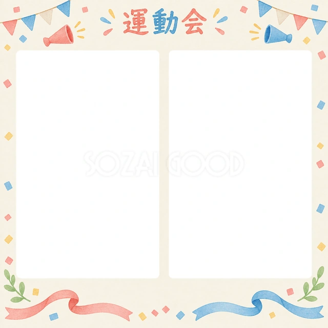 応援の思い出を飾れる無料イラスト素材です