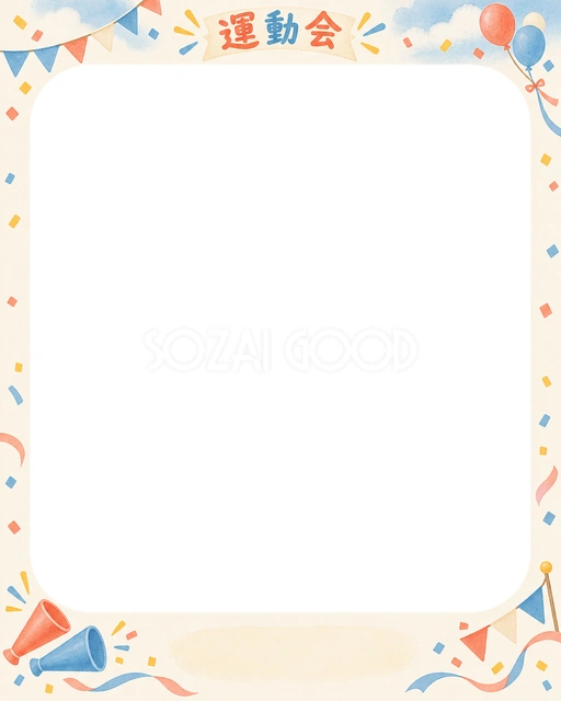 応援の思い出を飾れる無料イラスト素材です