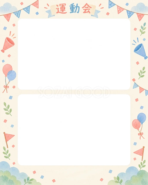 応援の思い出を飾れる無料イラスト素材です